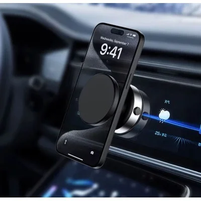 Automobile Magnetic Car Suction Phone Holder - Black